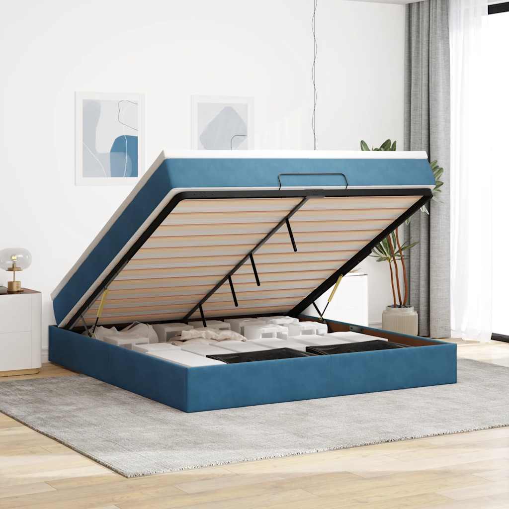 Ottoman-Bett Mit Matratze Samt