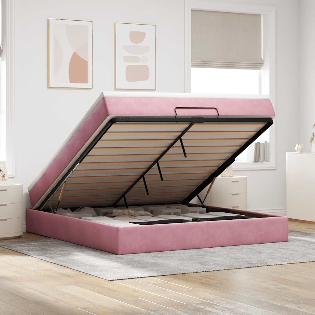 Ottoman-Bett Mit Matratze Samt