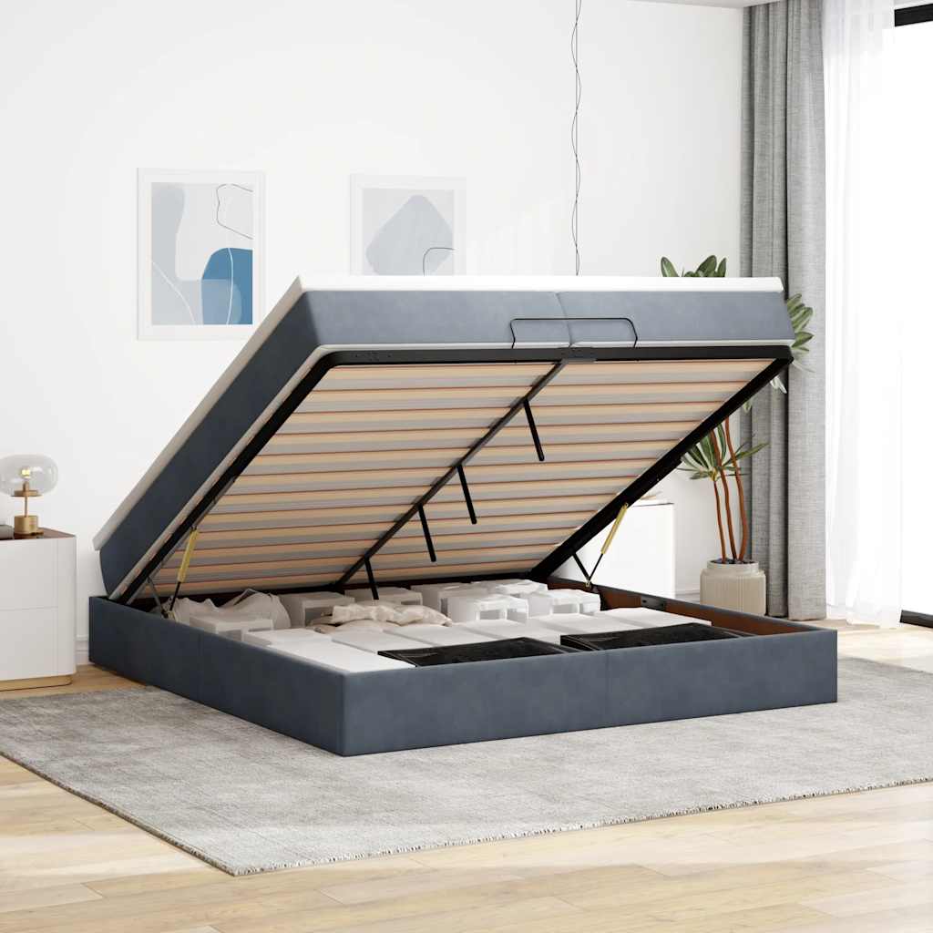 Ottoman-Bett Mit Matratze Samt