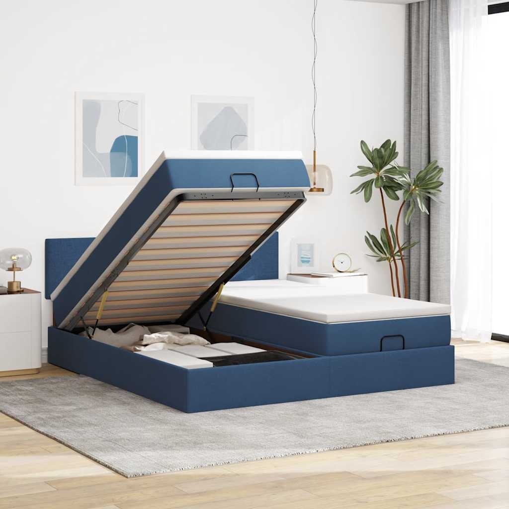 Ottoman-Bett Mit Matratzen Stoff
