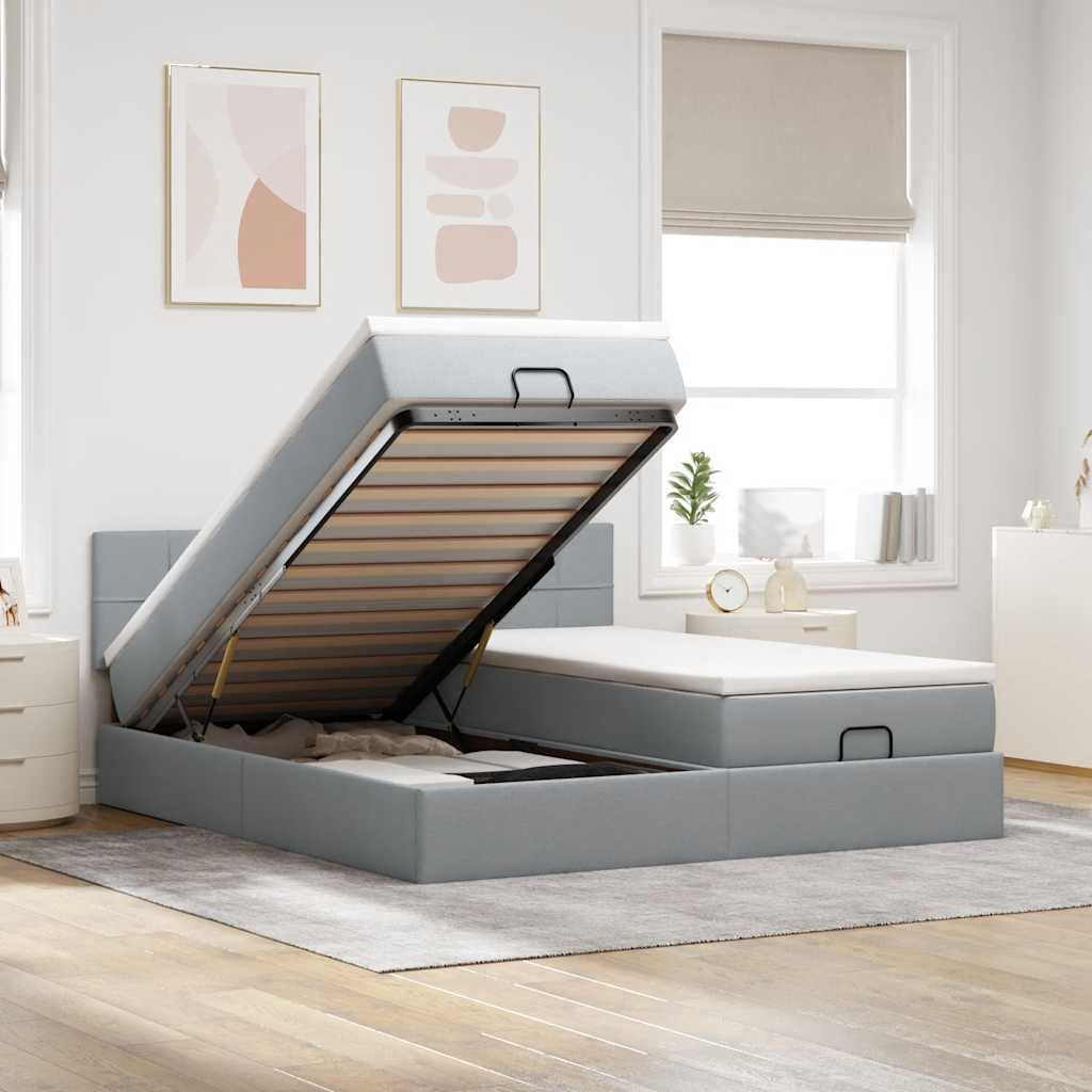 Ottoman-Bett Mit Matratzen Stoff