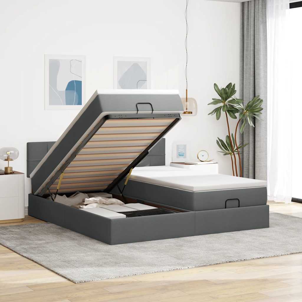 Ottoman-Bett Mit Matratzen Stoff