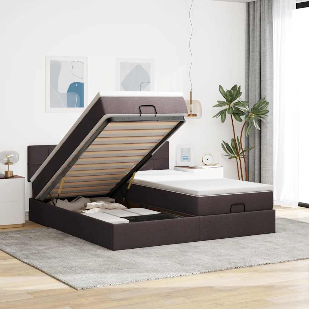 Ottoman-Bett Mit Matratzen Stoff