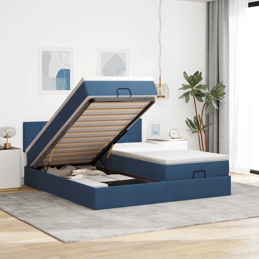 Ottoman-Bett Mit Matratzen Stoff
