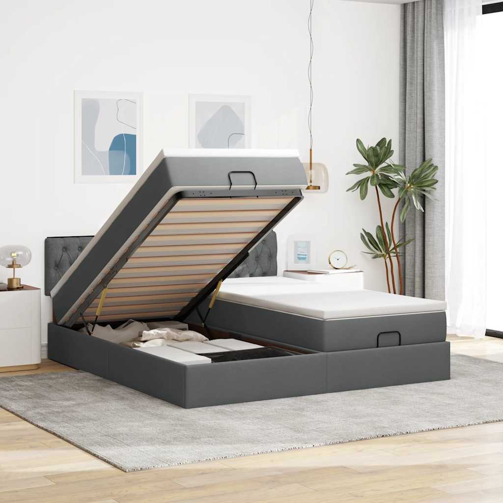 Ottoman-Bett Mit Matratzen Stoff