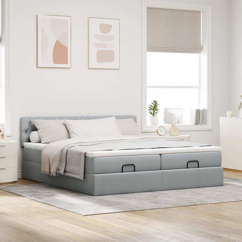 Ottoman-Bett Mit Matratzen Stoff