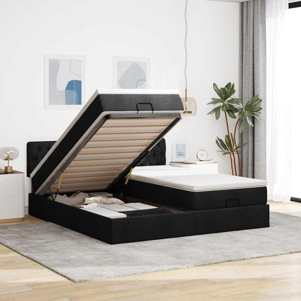 Ottoman-Bett Mit Matratzen Stoff