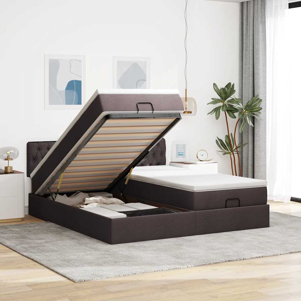 Ottoman-Bett Mit Matratzen Stoff