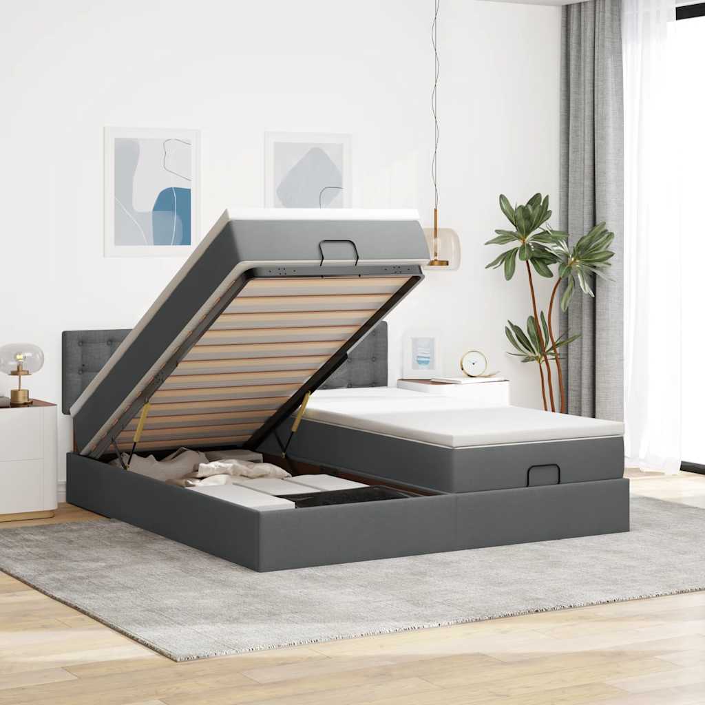 Ottoman-Bett Mit Matratzen Stoff