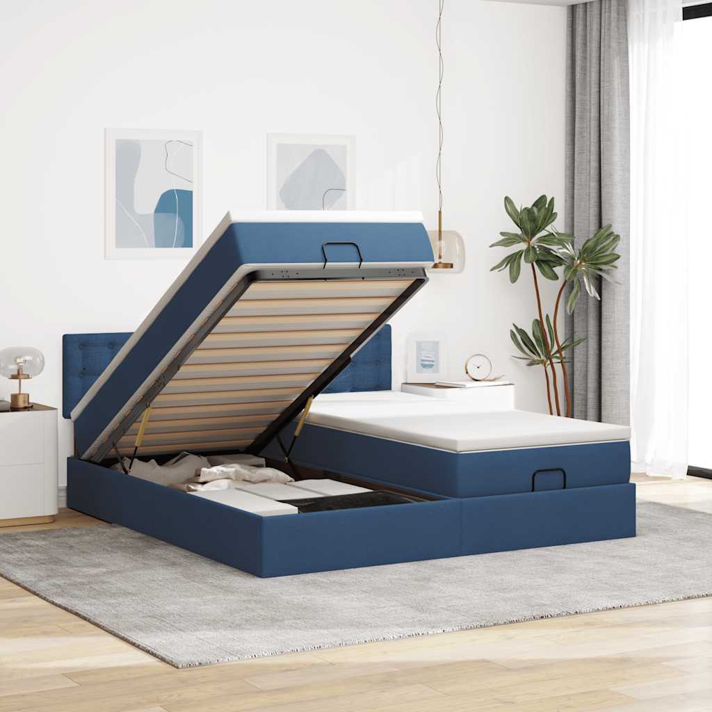 Ottoman-Bett Mit Matratzen Stoff