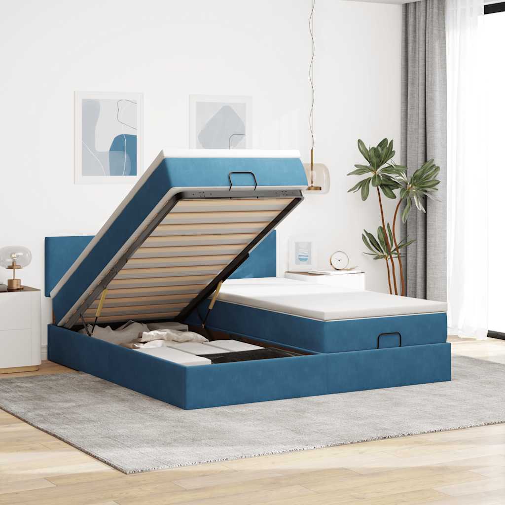 Ottoman-Bett Mit Matratzen & Leds Samt