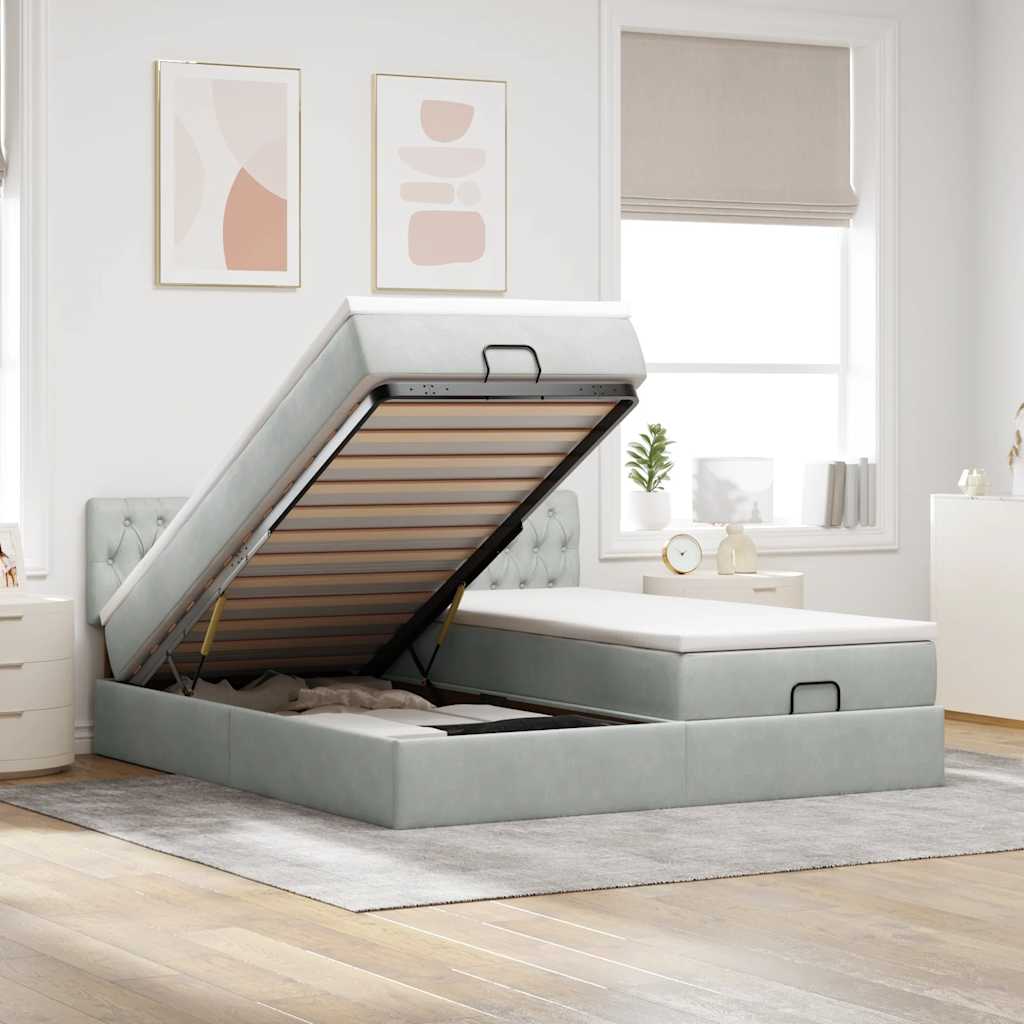 Ottoman-Bett Mit Matratzen & Leds Samt