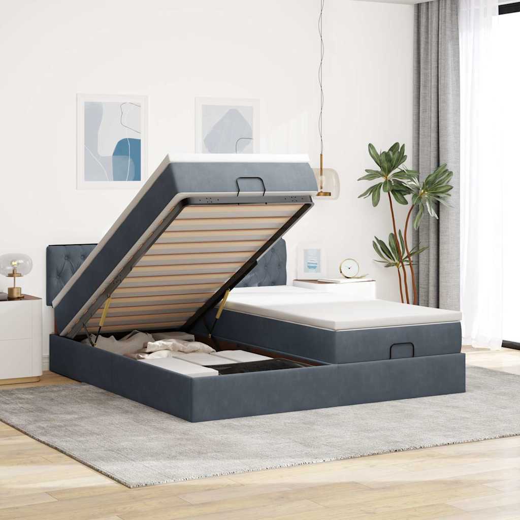 Ottoman-Bett Mit Matratzen & Leds Samt