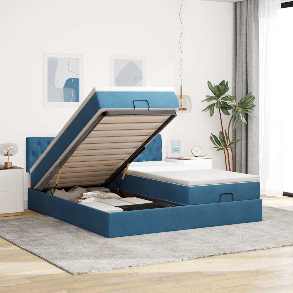 Ottoman-Bett Mit Matratzen & Leds Samt
