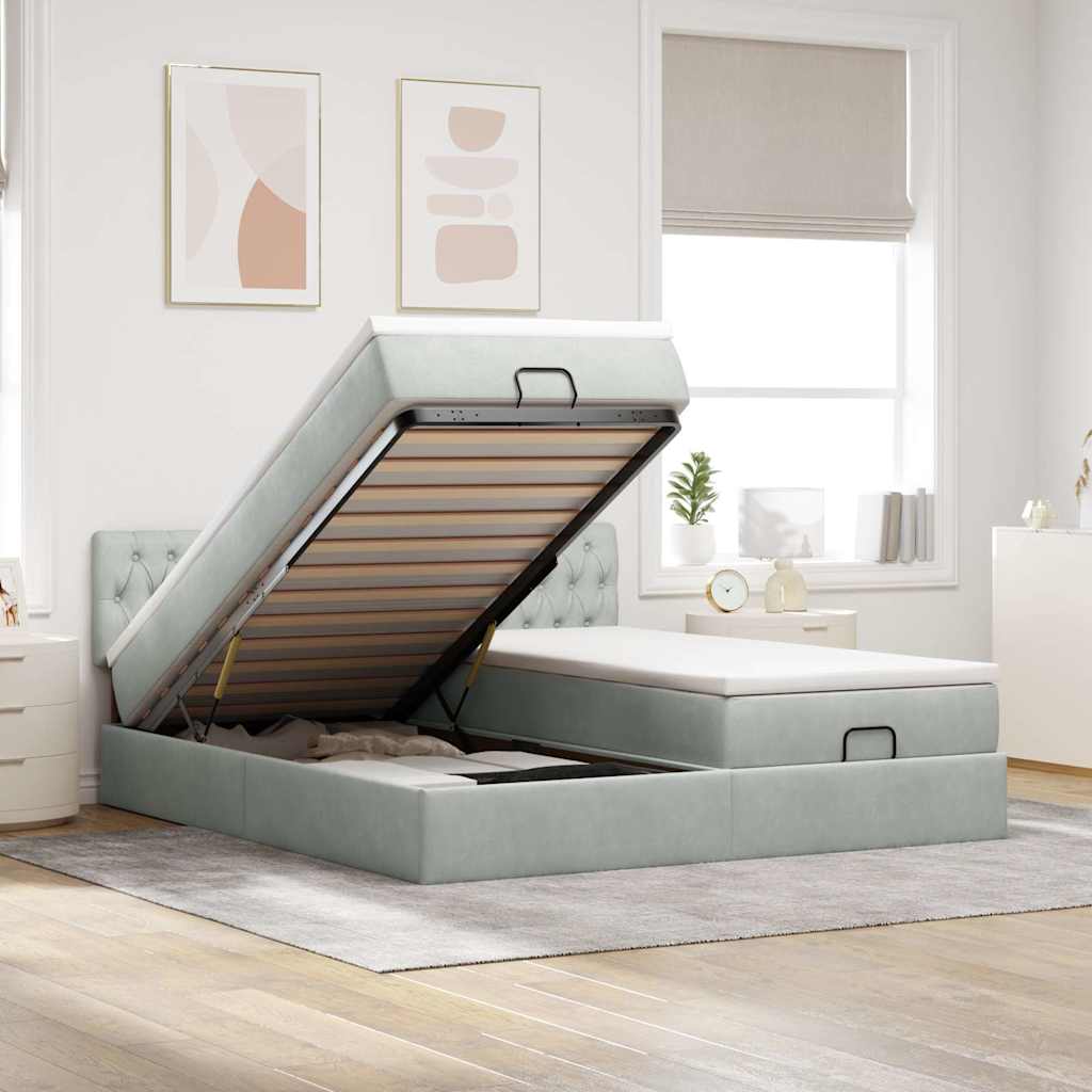 Ottoman-Bett Mit Matratzen & Leds Samt