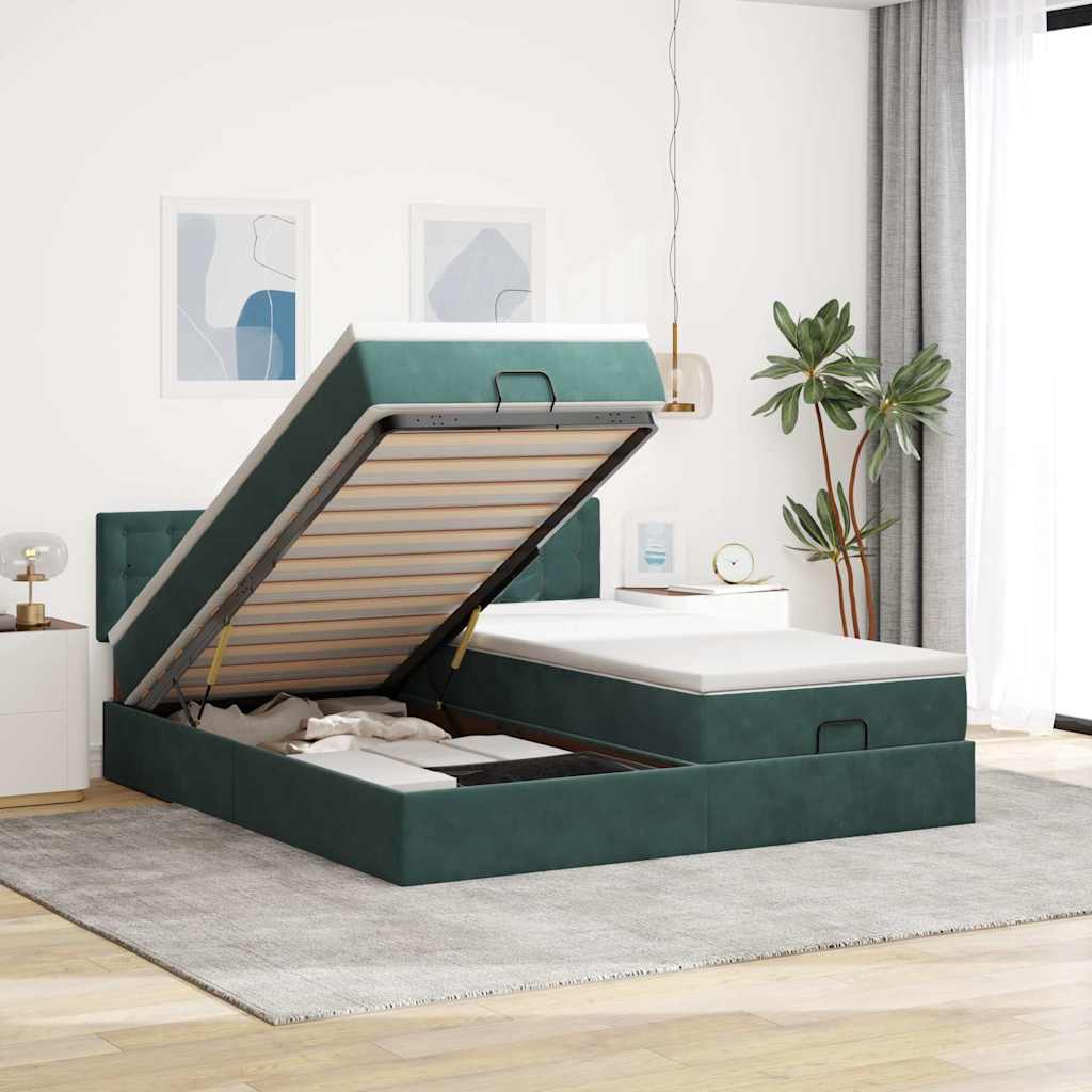 Ottoman-Bett Mit Matratzen & Leds Samt