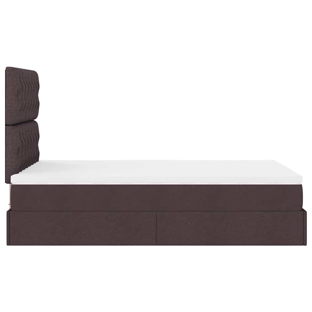 Ottoman-Bett Mit Matratze Stoff Dunkelbraun