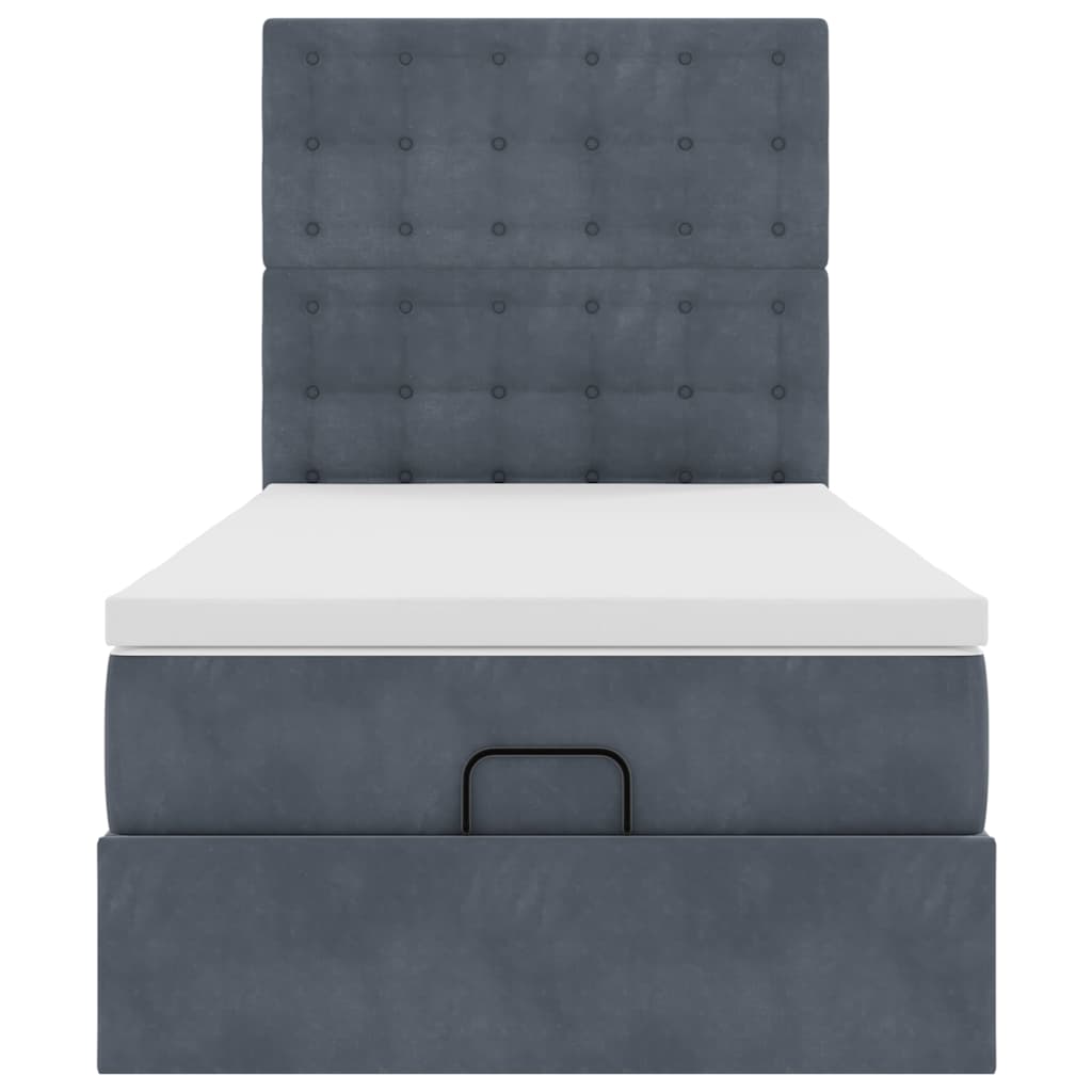 Ottoman-Bett Mit Matratzen Samt Dunkelgrau