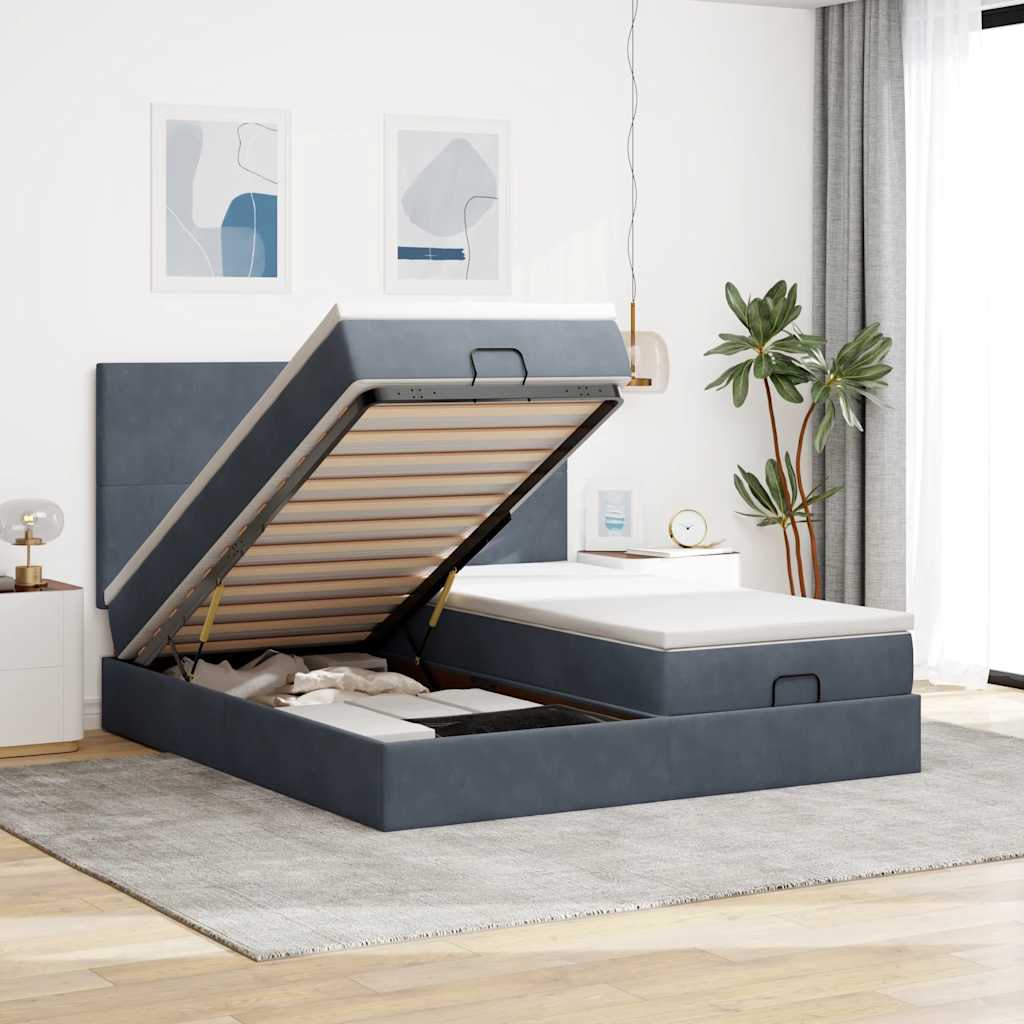 Ottoman-Bett Mit Matratzen Samt