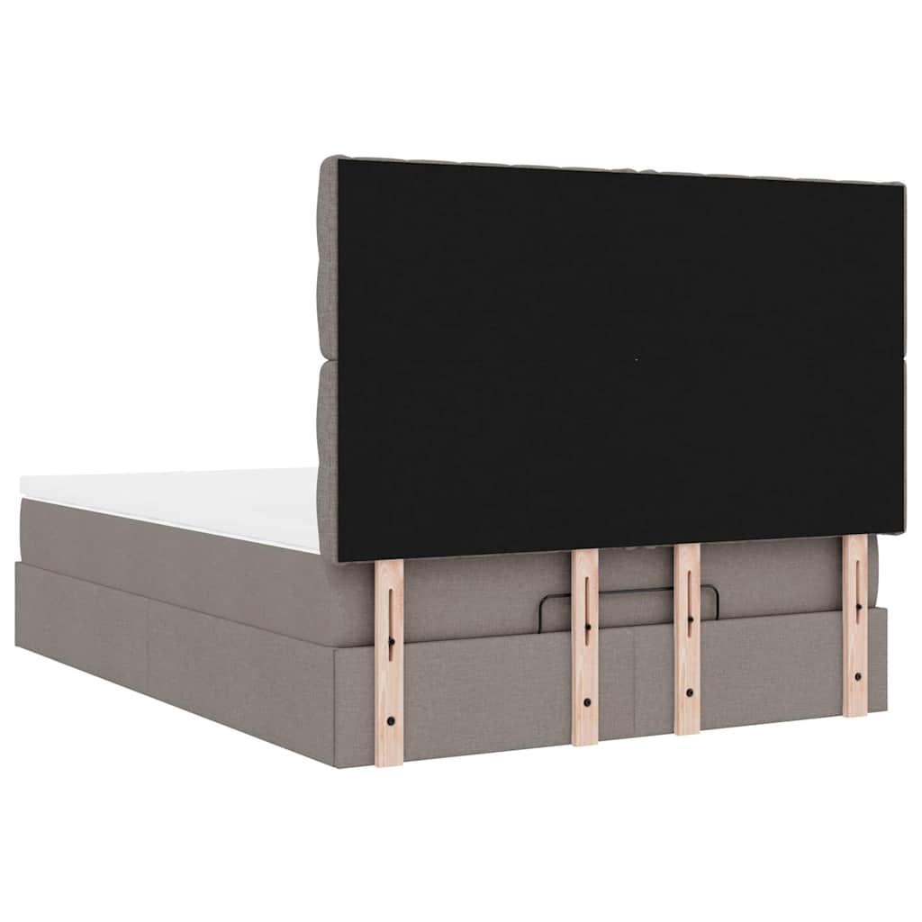 Ottoman-Bett Mit Matratze & Leds Stoff Taupe