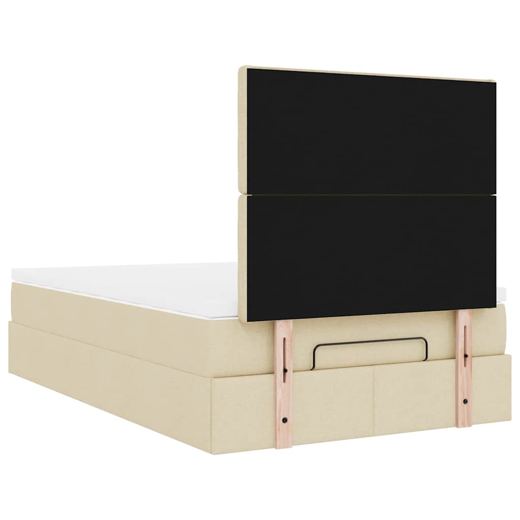 Ottoman-Bett Mit Matratze & Leds Stoff Creme