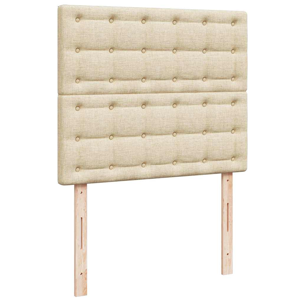 Ottoman-Bett Mit Matratze & Leds Stoff Creme