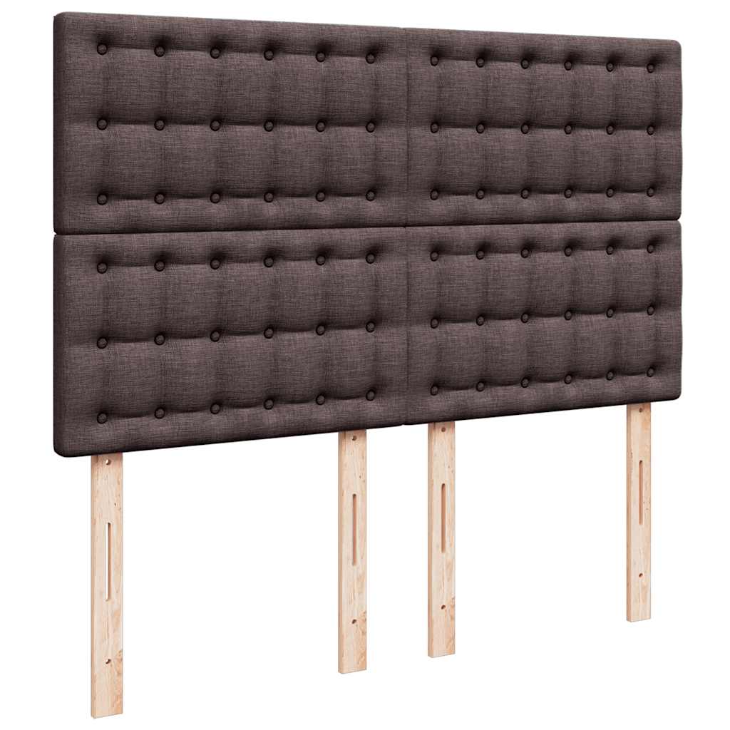 Ottoman-Bett Mit Matratze & Leds Stoff Dunkelbraun