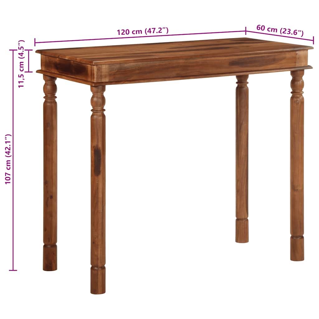 Bartisch 120X60X107 Cm Massivholz Akazie Braune Eiche