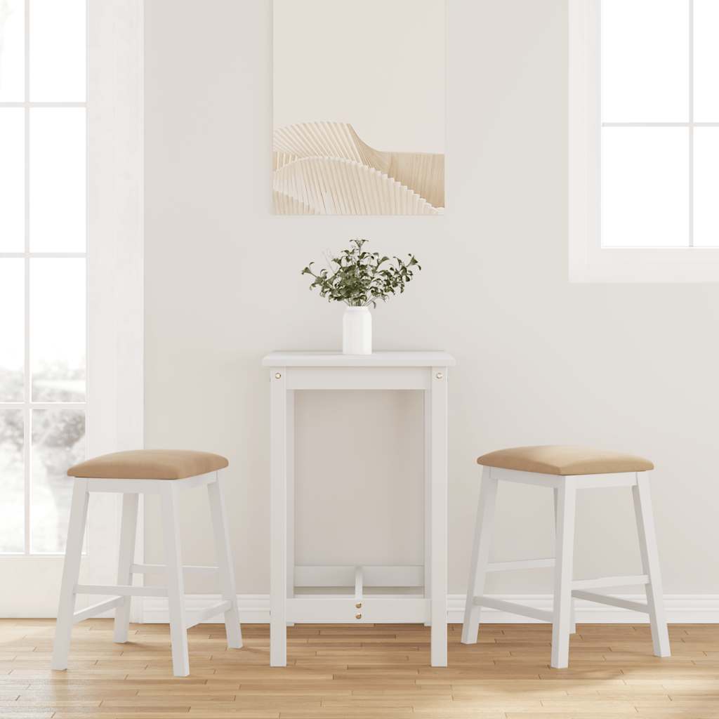 Barstühle Mit Kissen 2 Stk. Braun Massivholz Gummibaum