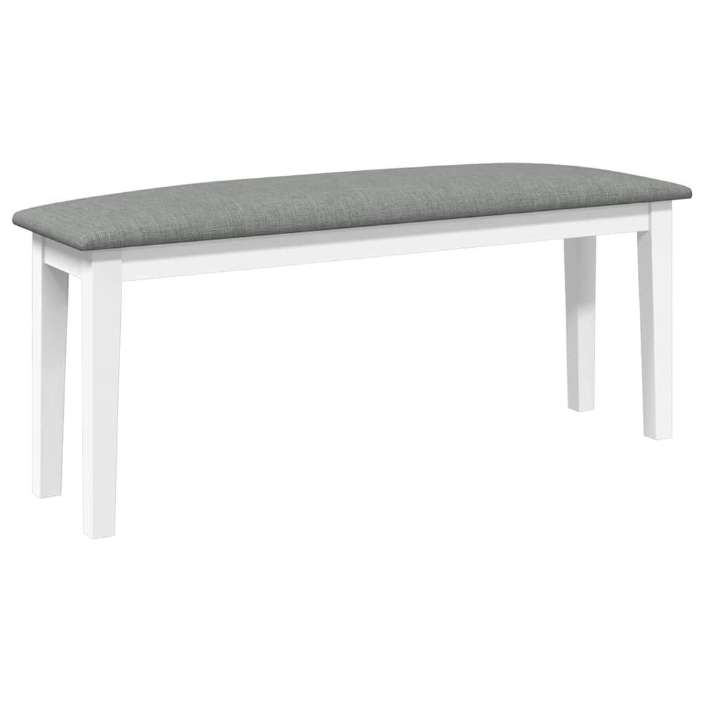 Bank 110 Cm Weiß Massivholz Gummibaum