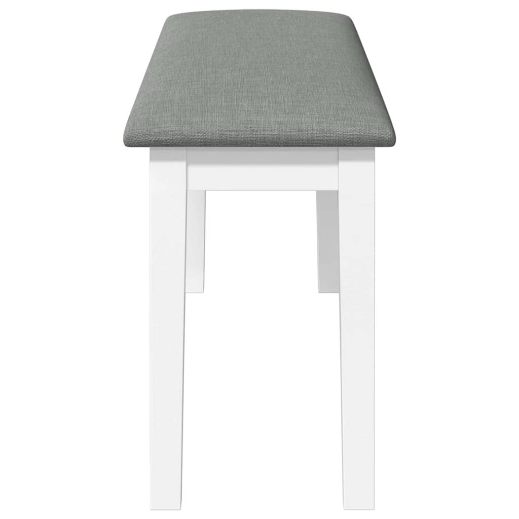 Bank 110 Cm Weiß Massivholz Gummibaum