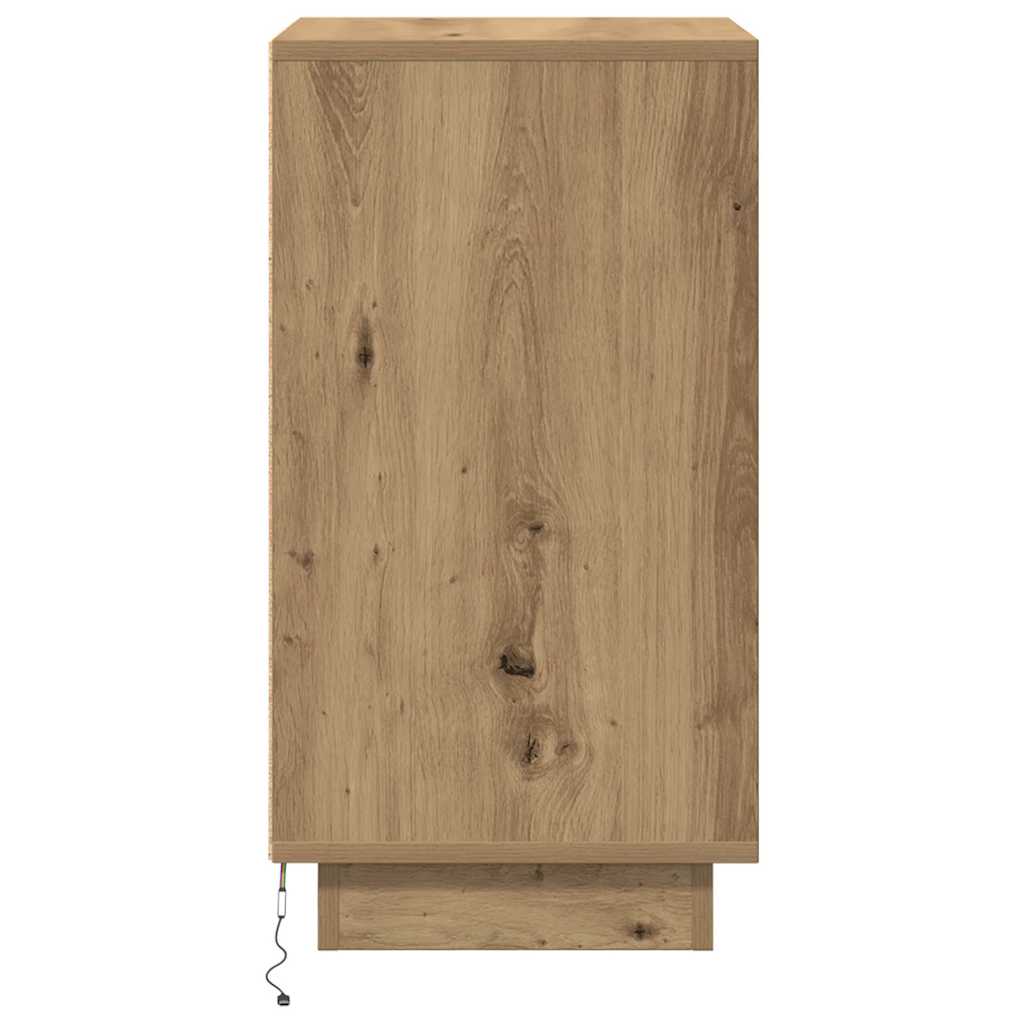 Nachttisch Mit Led-Leuchten Artisan-Eiche 38X34X