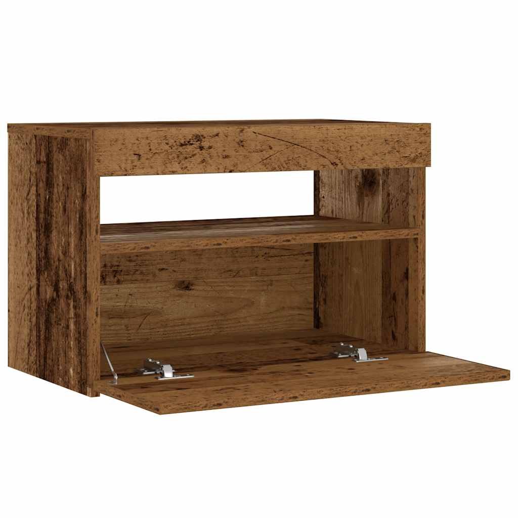 Nachttisch Mit Led-Leuchten -Optik 60X35X40 Cm