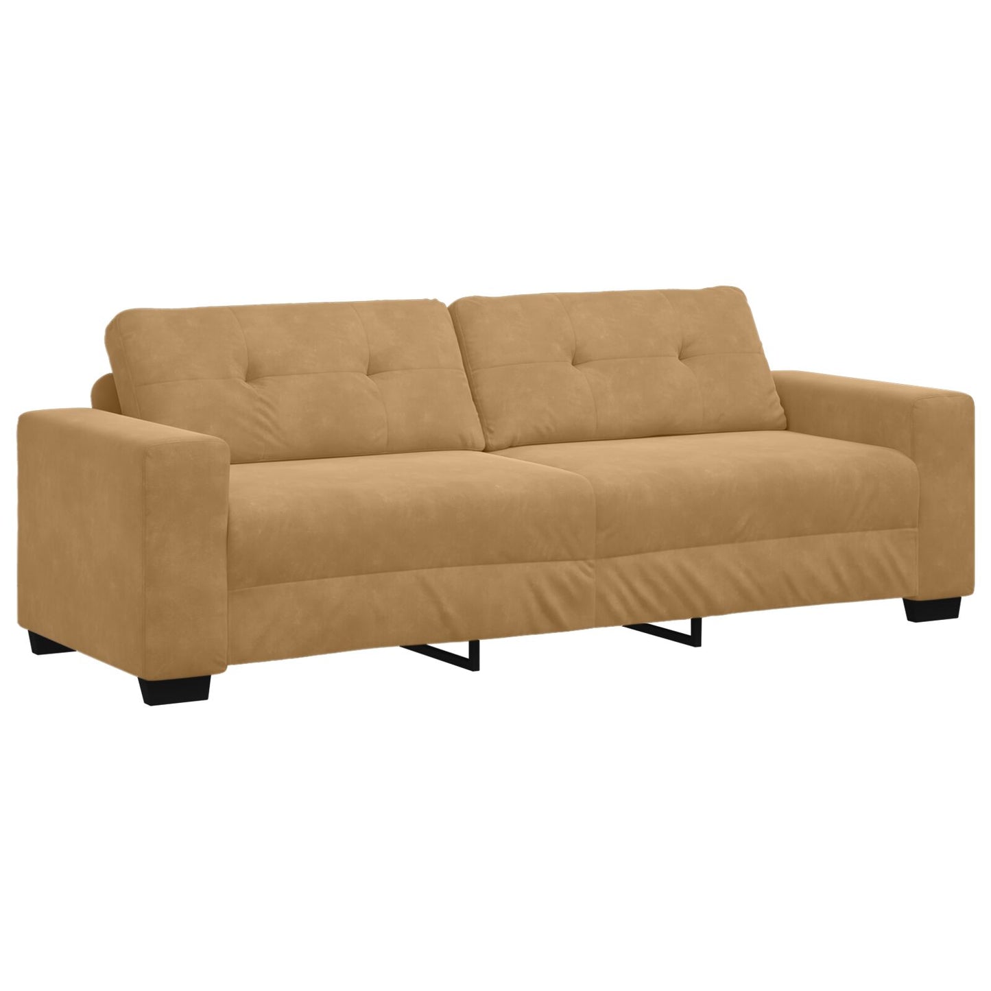 2-Teiliger Sofa-Set Mit Kissen Aus Braunem Samt
