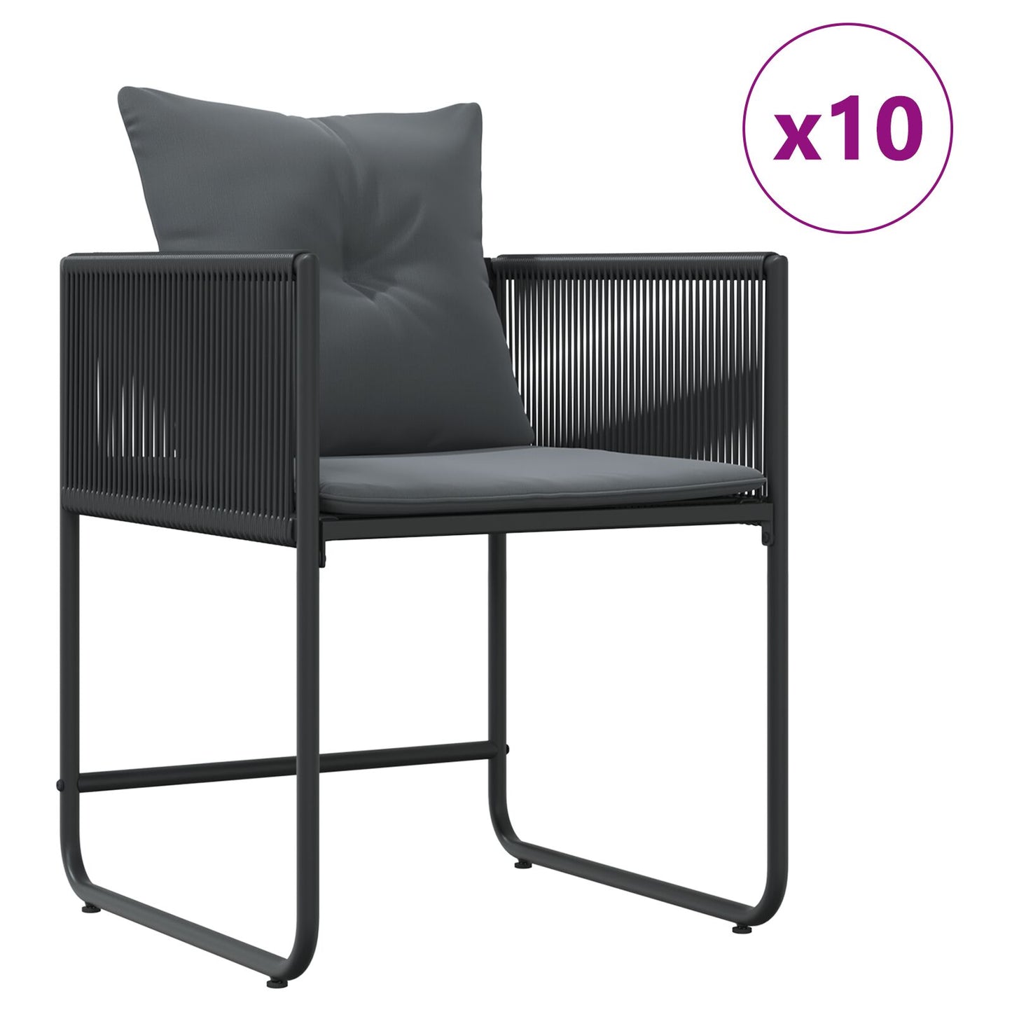 13-Teiliges Gartentischset Mit Kissen Aus Stahl Und Poly-Rattan