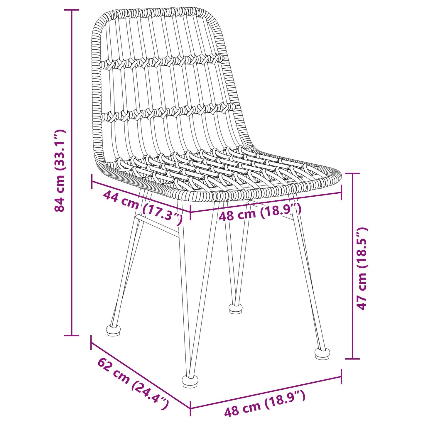 7-Teiliges Garten-Essset Braun Poly Rattan