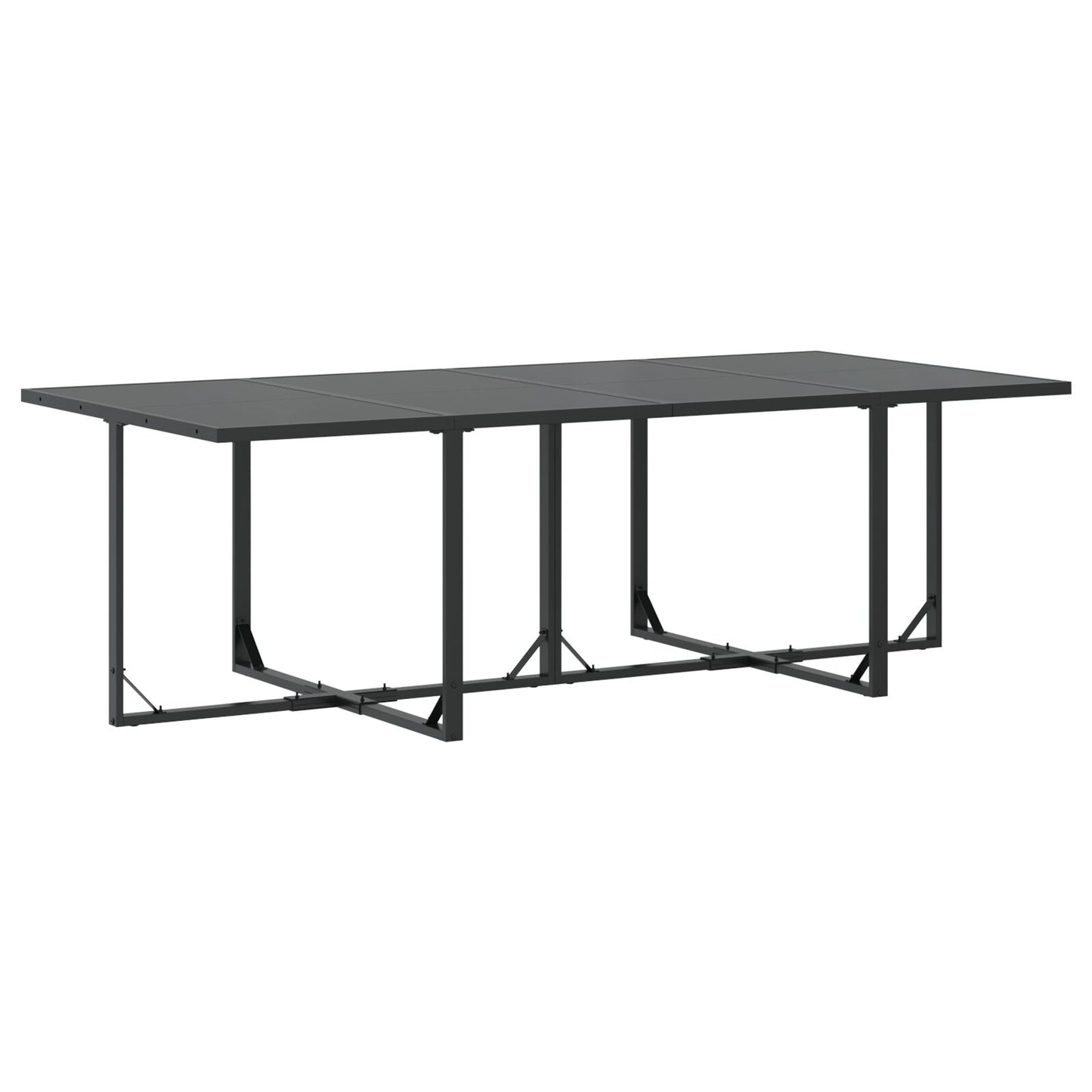 10-Teiliges Gartenesszimmer-Set Mit Kissen Aus Stahl Und Textilene