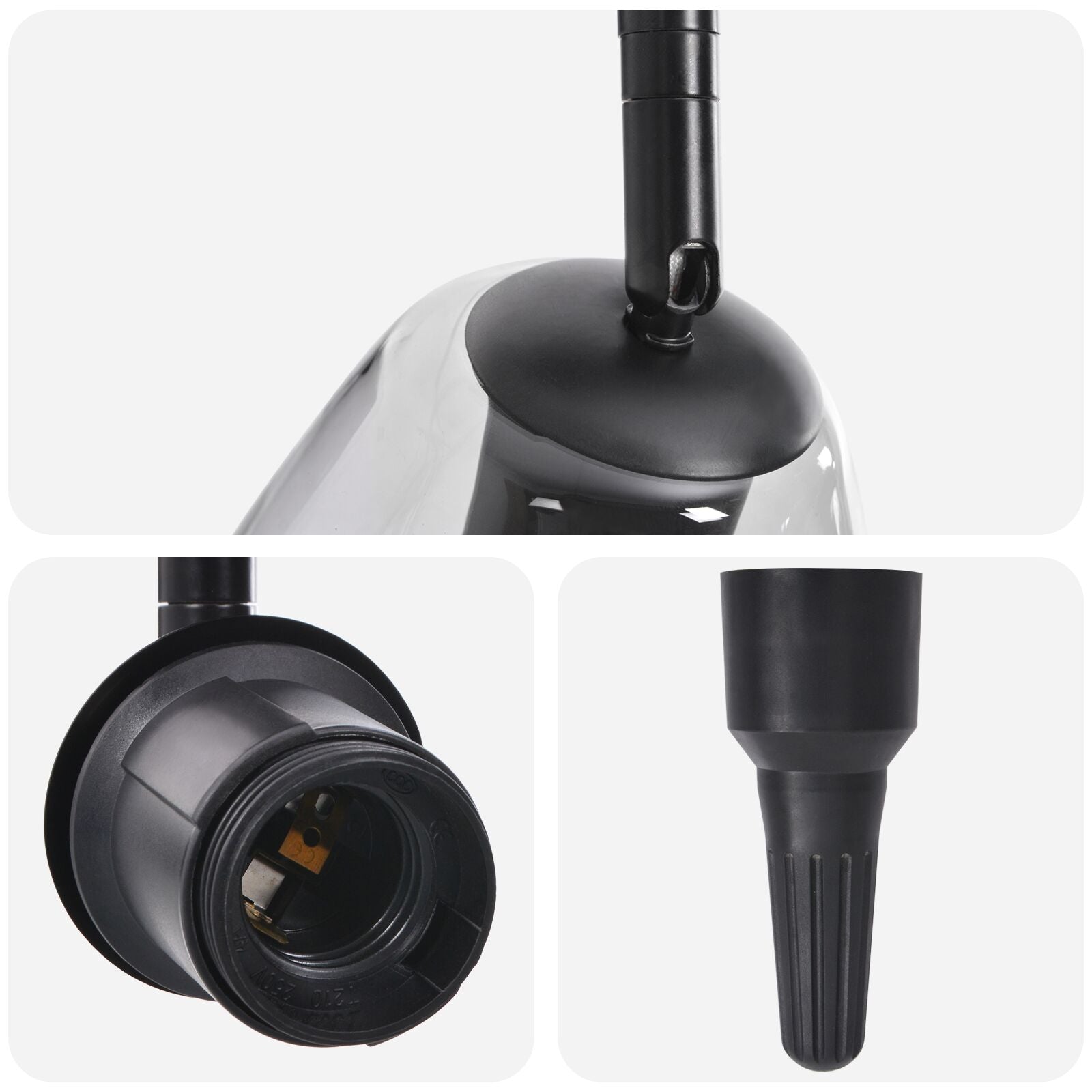 Deckenleuchte Mit Verstellbarem Glasschirm Anthrazit E27