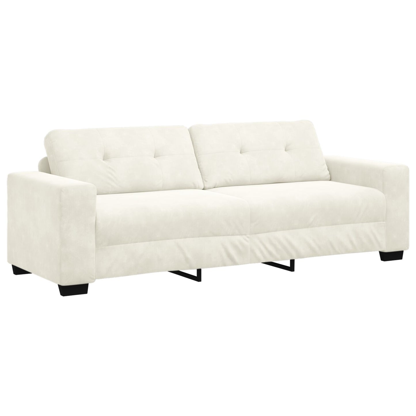 2-Teilige Sofagarnitur Mit Kissen Creme Velvet