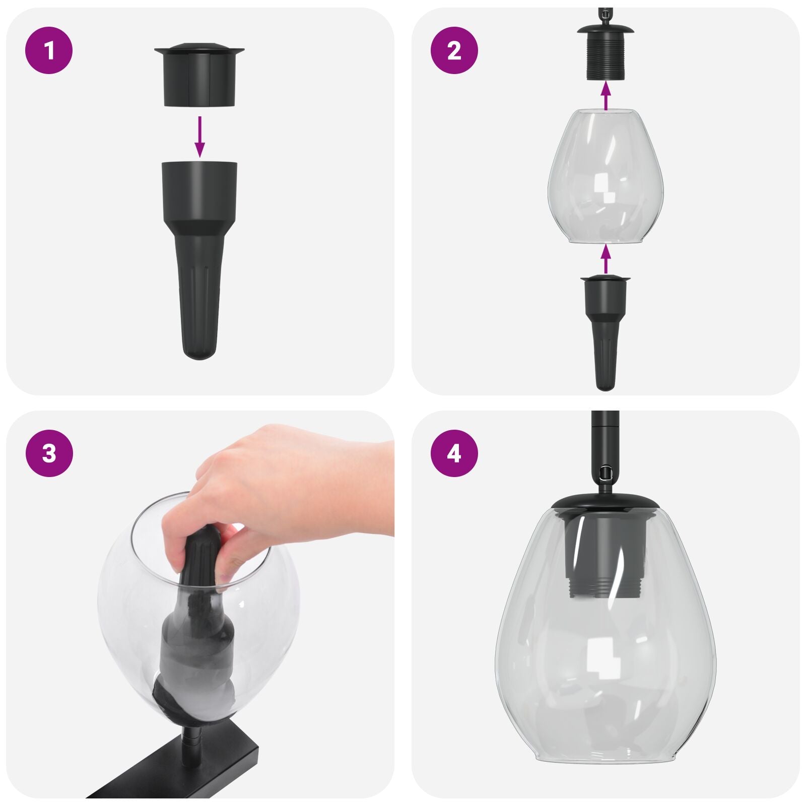 Deckenleuchte Mit Verstellbarem Glasschirm Anthrazit E27