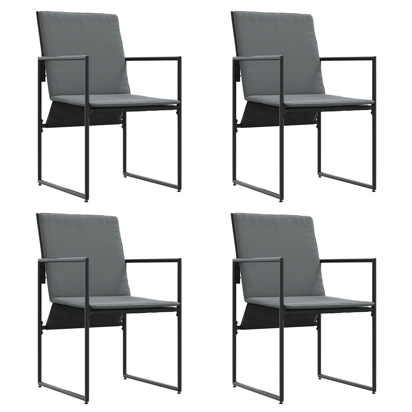 10-Teiliges Gartenesszimmer-Set Mit Kissen Aus Stahl Und Textilene