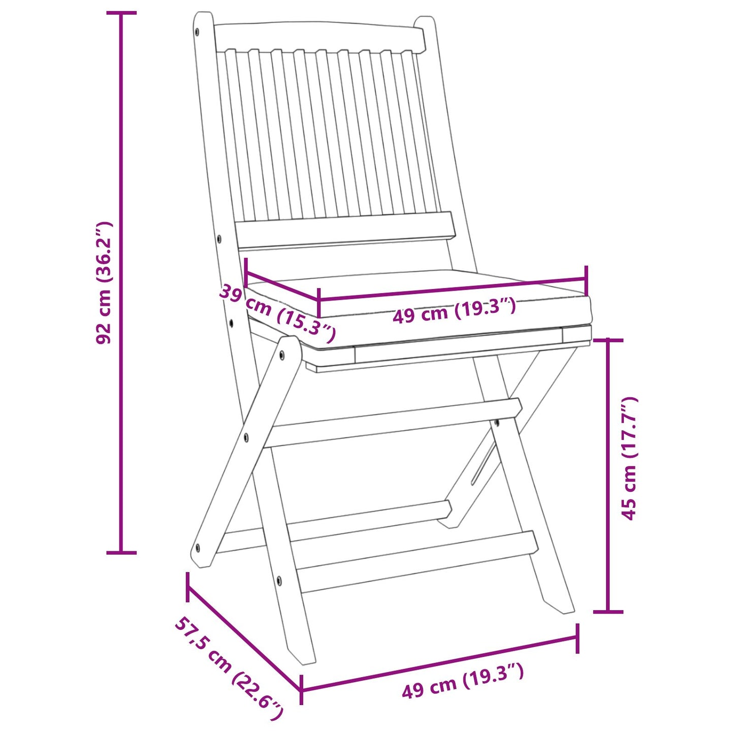 Klappgartenstühle Mit Grauem Kissen 4 Stück Aus Solidem Akazienholz