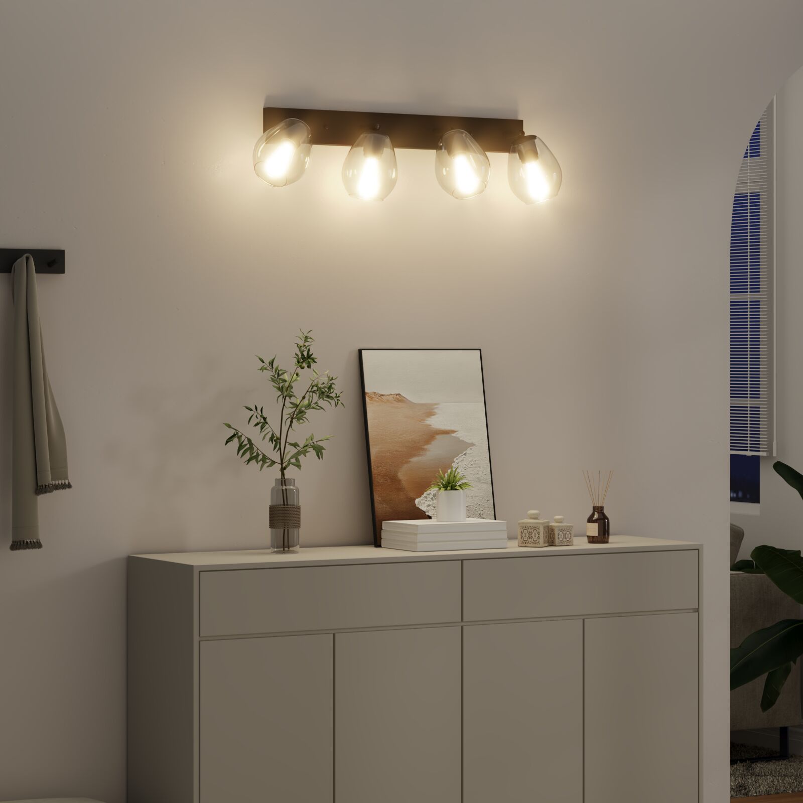 Deckenleuchte Mit Verstellbarem Glasschirm Anthrazit E27