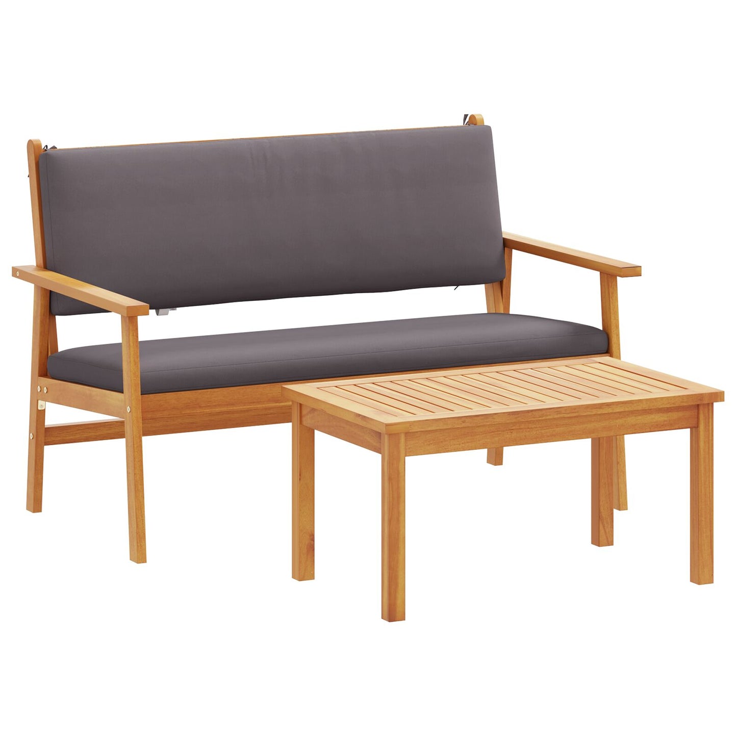 4-Teilige Garten-Sofaset Mit Kissen Aus Massivem Akazienholz