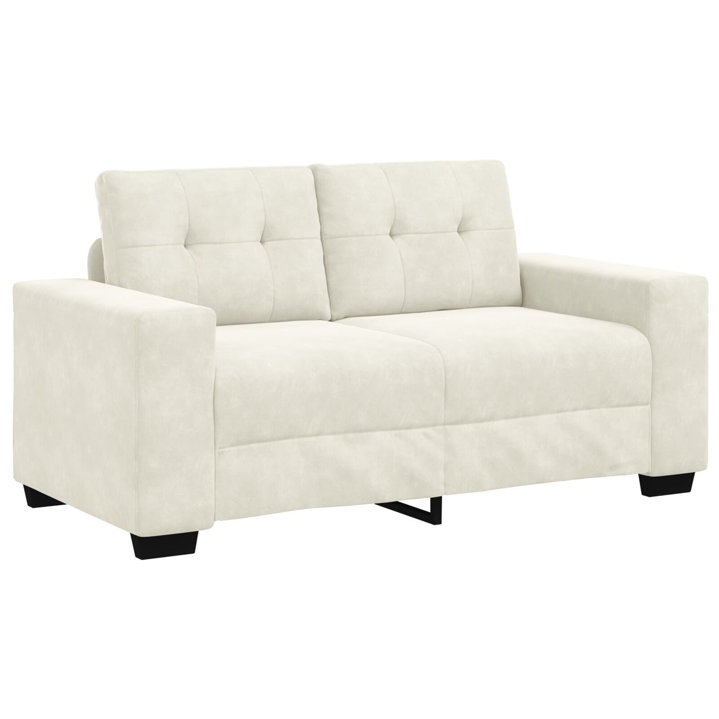 2-Teilige Sofagarnitur Mit Kissen Creme Velvet