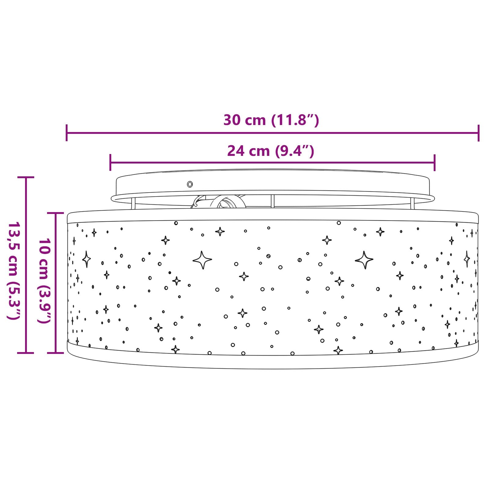 Deckenleuchten Ø 30 Cm Stoff E27
