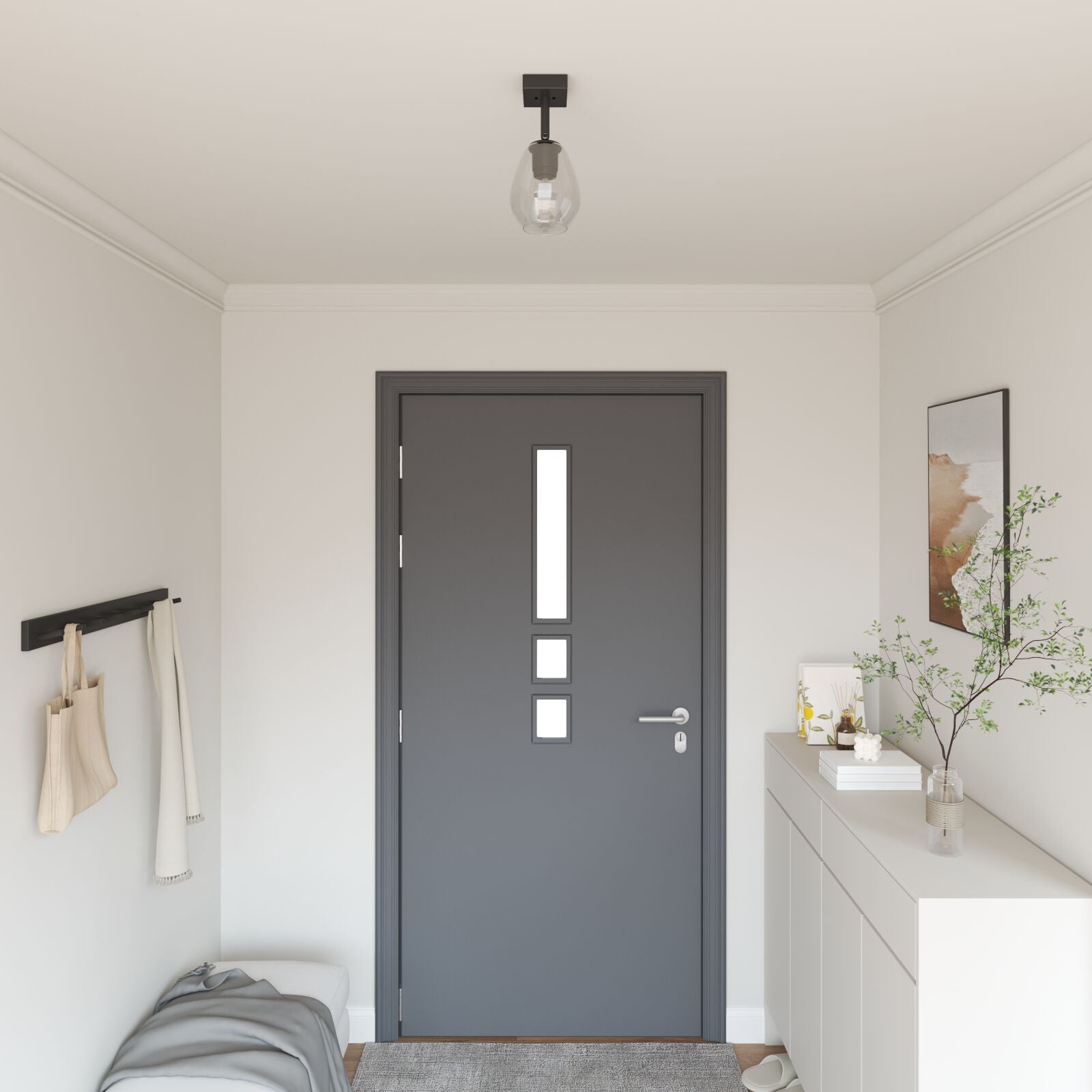 Deckenleuchte Mit Verstellbarem Glasschirm Anthrazit E27