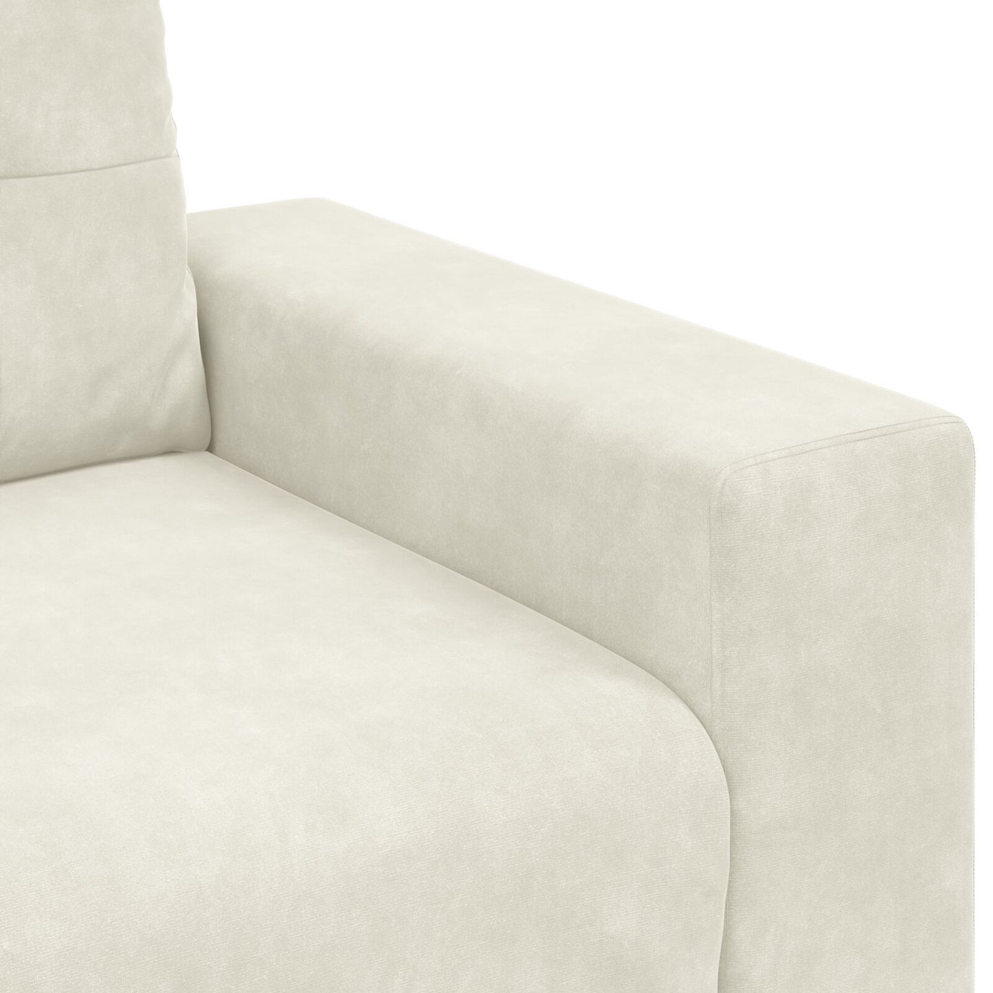 2-Teilige Sofagarnitur Mit Kissen Creme Velvet
