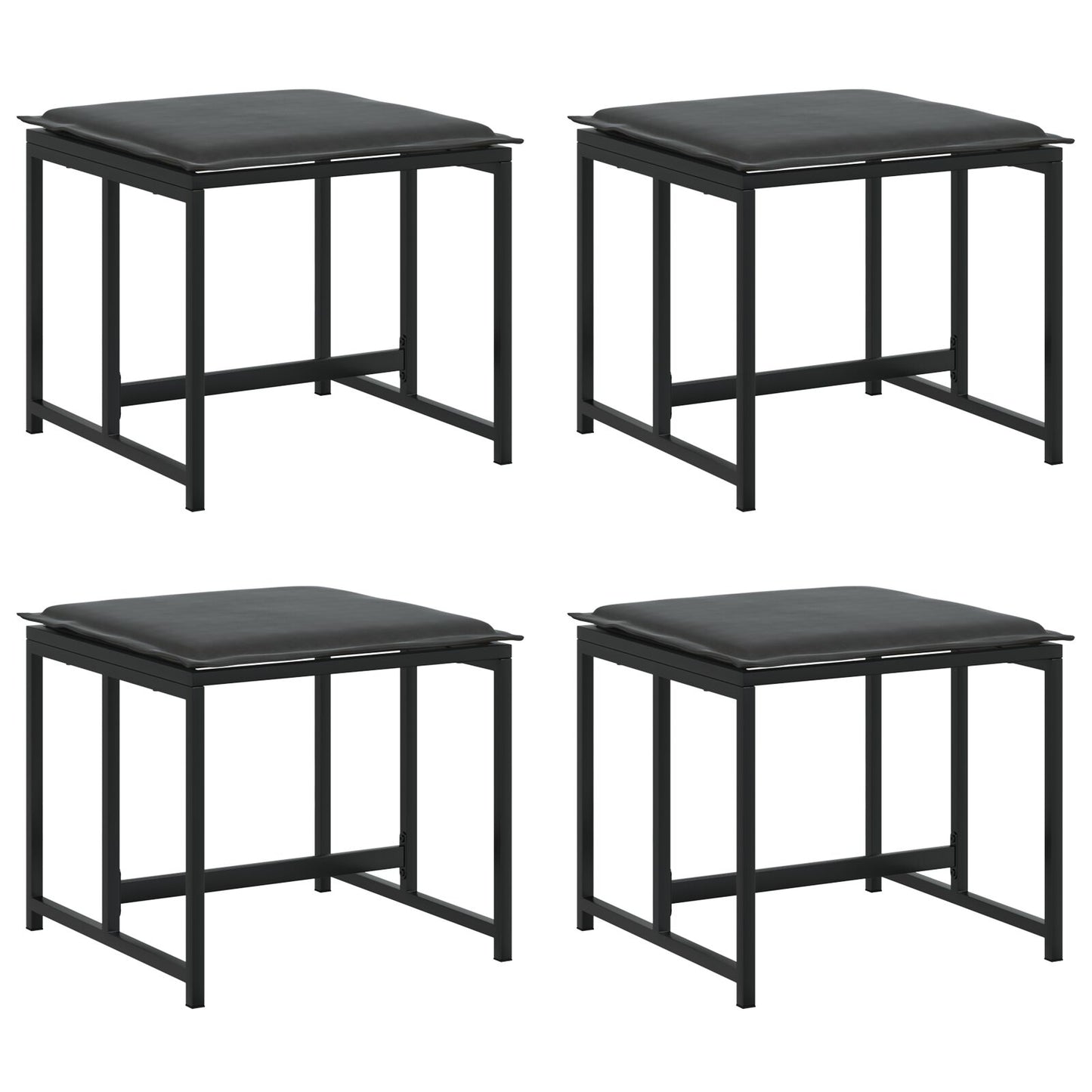 10-Teiliges Gartenesszimmer-Set Mit Kissen Aus Stahl Und Textilene
