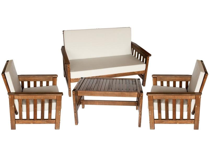 Loungeset Lola, Dunkelbraun, 4 Sitzplätze